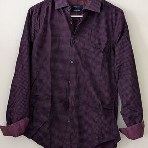 Peter England Dark Purple Button Down Shirt
